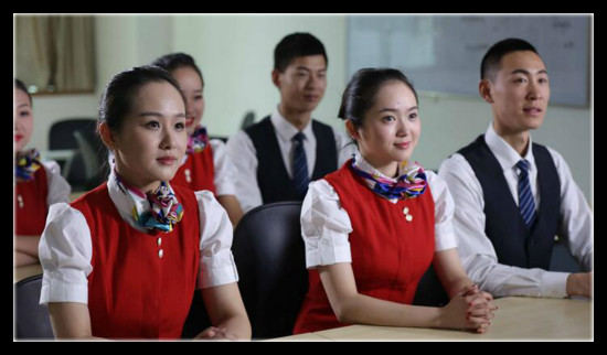 航空乘務(wù)專(zhuān)業(yè)上課現(xiàn)場(chǎng)