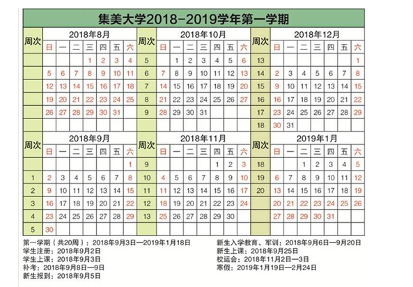 集美大學(xué)誠(chéng)毅學(xué)院2020年校歷及寒假放假時(shí)間安排 什么時(shí)候放寒假